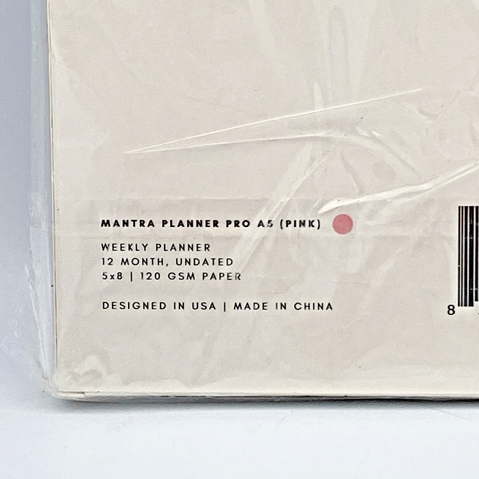 Mantra Planner Pro A5 Pink Weekly Planner 12 Month Undated 5X8 New