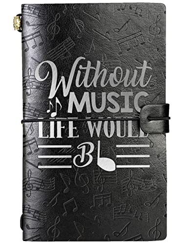 Music Lovers gifts Embossed Leather Journal Notebook, for Music Lovers,