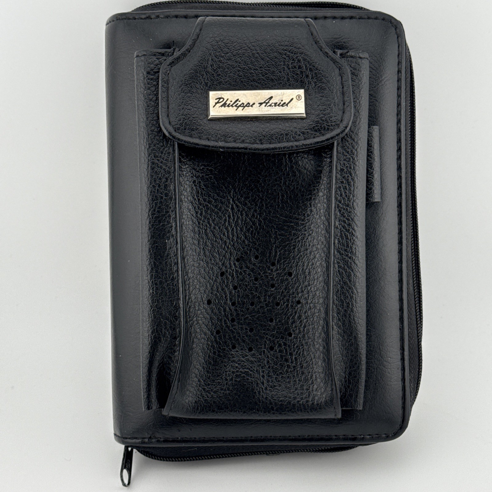 Vintage 90s Y2k Philippe Amiel Leather Black Deluxe Personal Organizer Planner