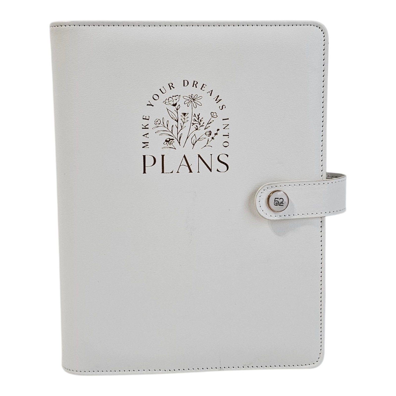 Agenda 52 The Paper Studio Binder 6 Ring Card Holders White DREAMS INTO PLANS