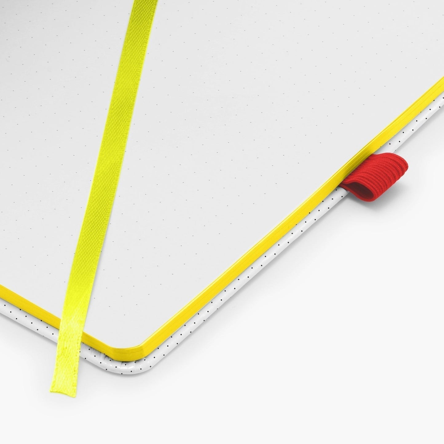 Mustard Wink Dot Grid Notebook | Eye and Lip Pop Art Print | Hardcover Strap A5