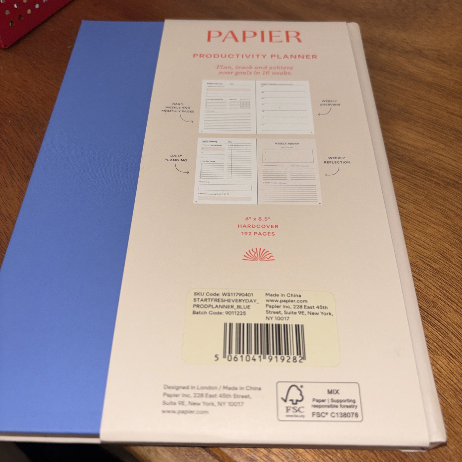 😎Papier Start Fresh Every Day Product Planner Hardcov/192 Pg.NEW WAS $19 NOW $2