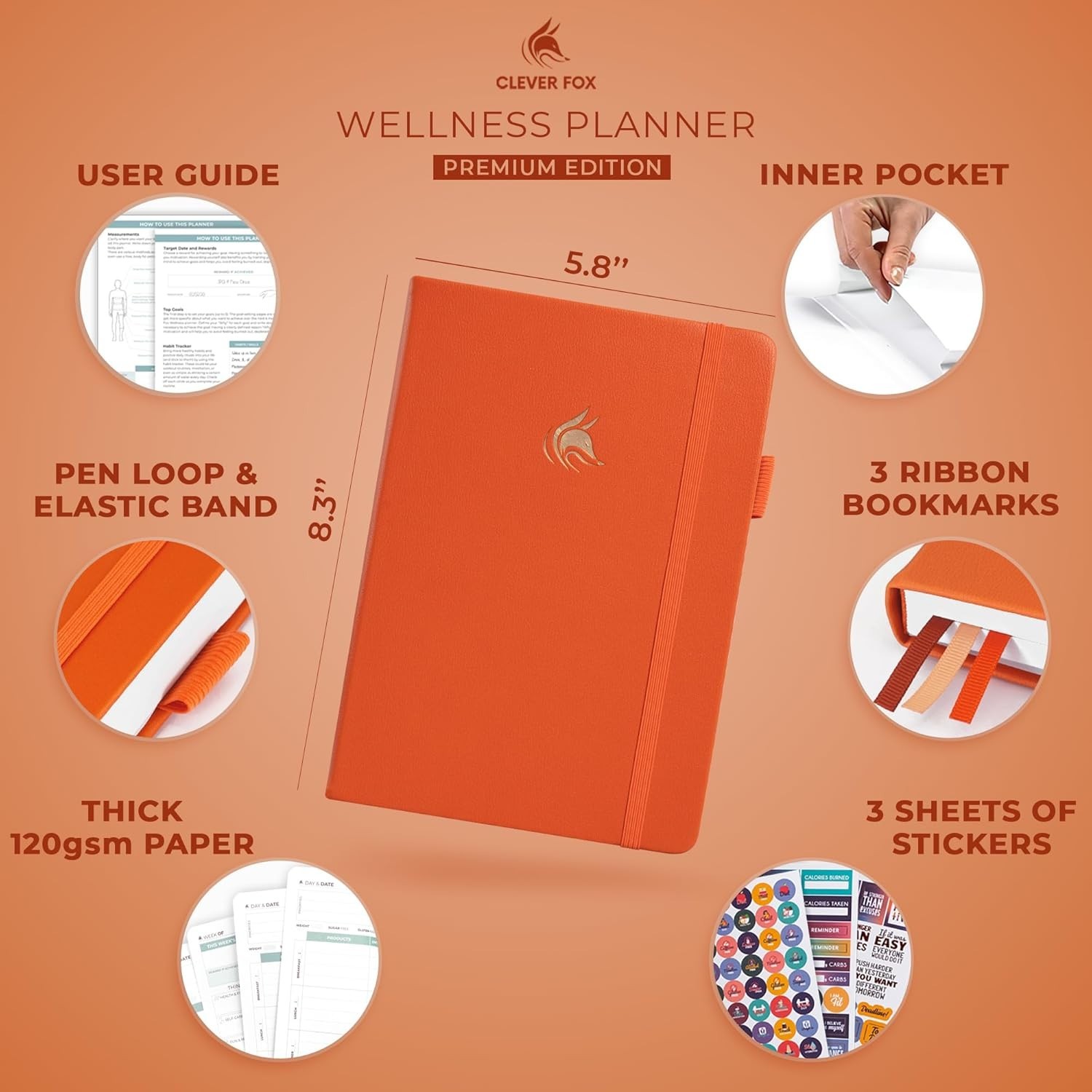 Stylish Daily & Weekly Health Planner: Track Meals & Wellness Goals Effortlessly