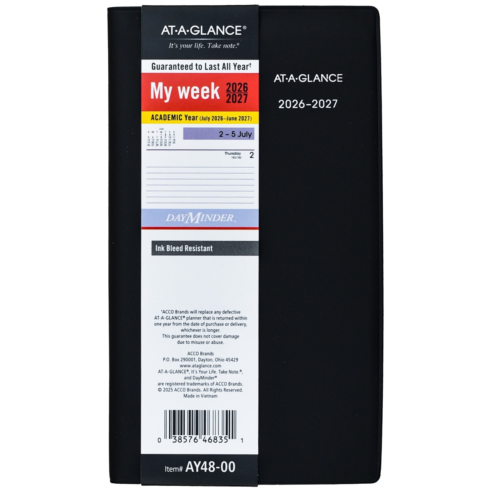 At-A-Glance 2026-2027 AY48-00 Academic Weekly Planner, 3-1/2 x 6″