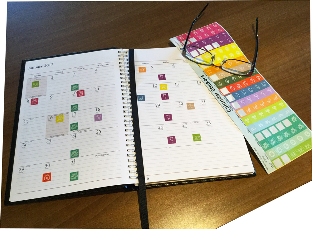 Planner Calendar Reminder Stickers | 1/2″ Inch Square | 10 Sheets – 1140 Total