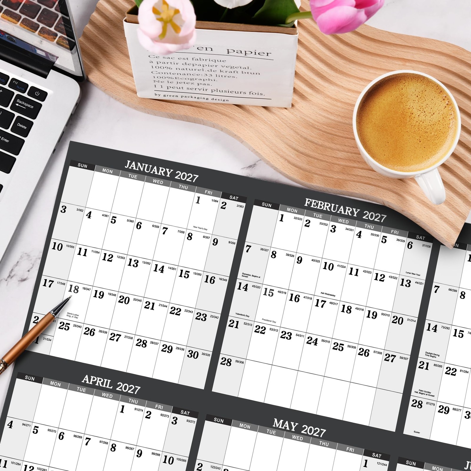2027 Calendar – 2027 Yearly Wall Calendar, Jan.2027 – Dec.2027, Yearly Wall C…