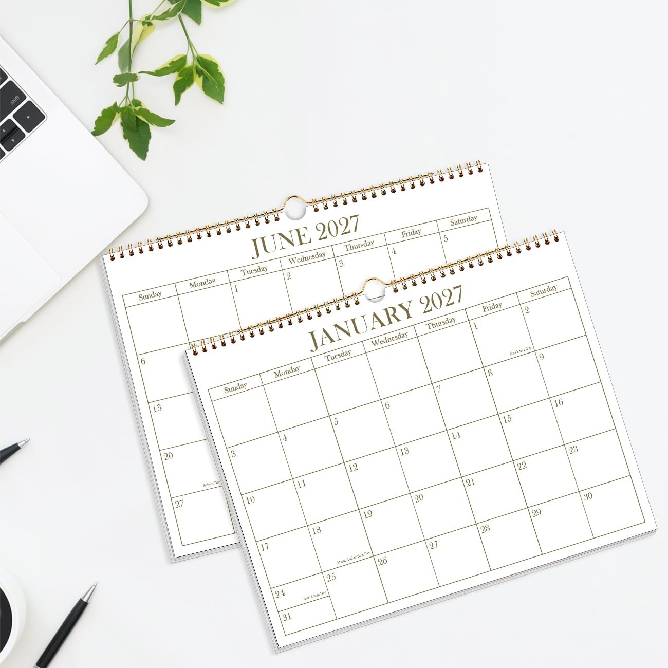 2026-2027 Calendar – Wall from June 8.5″ x 11″, Golden