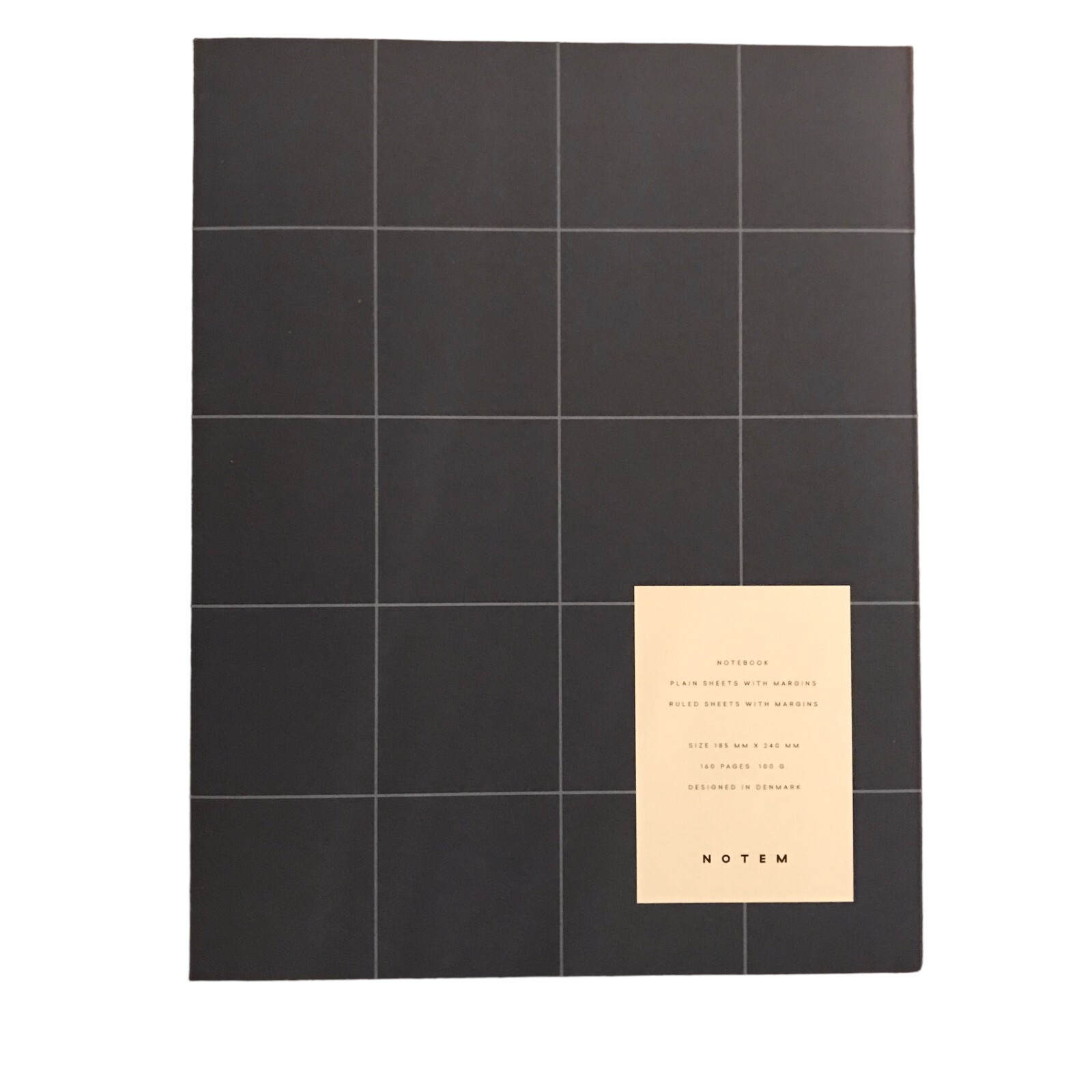 New Writing Journal Notebook, Blue Gray Grid, Blank, Notem Brand 160 Pages