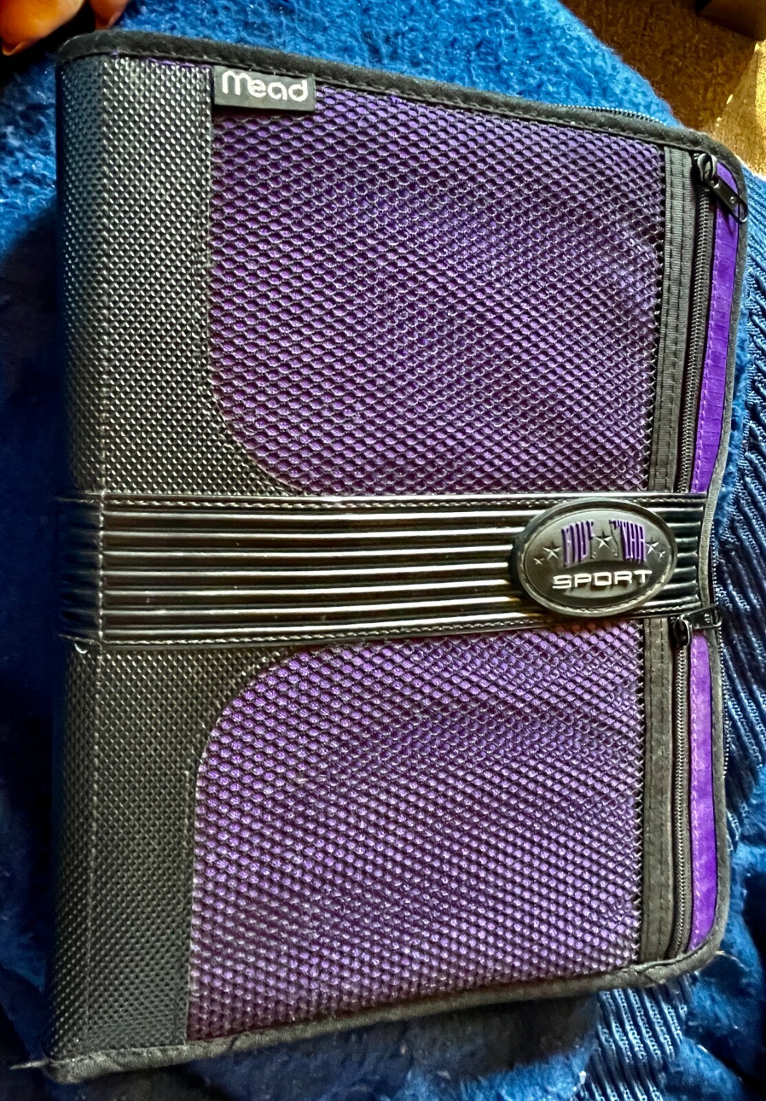 DAY PLANNER APPOINTMENT DATE BOOK MEAD 5-STAR-SPORT FABRIC PURPLE PAPER PLASTIC