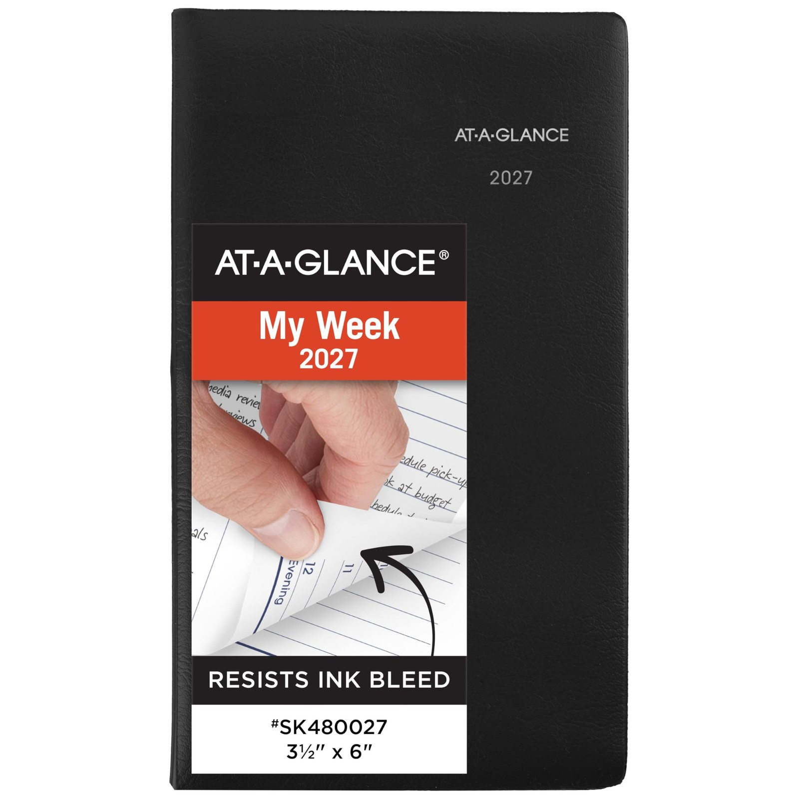 AT-A-GLANCE 2027 Planner, Weekly, 3.5″ x 6″, Pocket Size, x Black