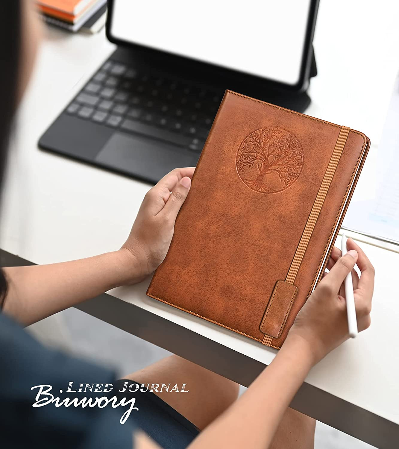 Lined Journal Notebook for Women Men,256 Pages A5 Hardcover Leather Journals …