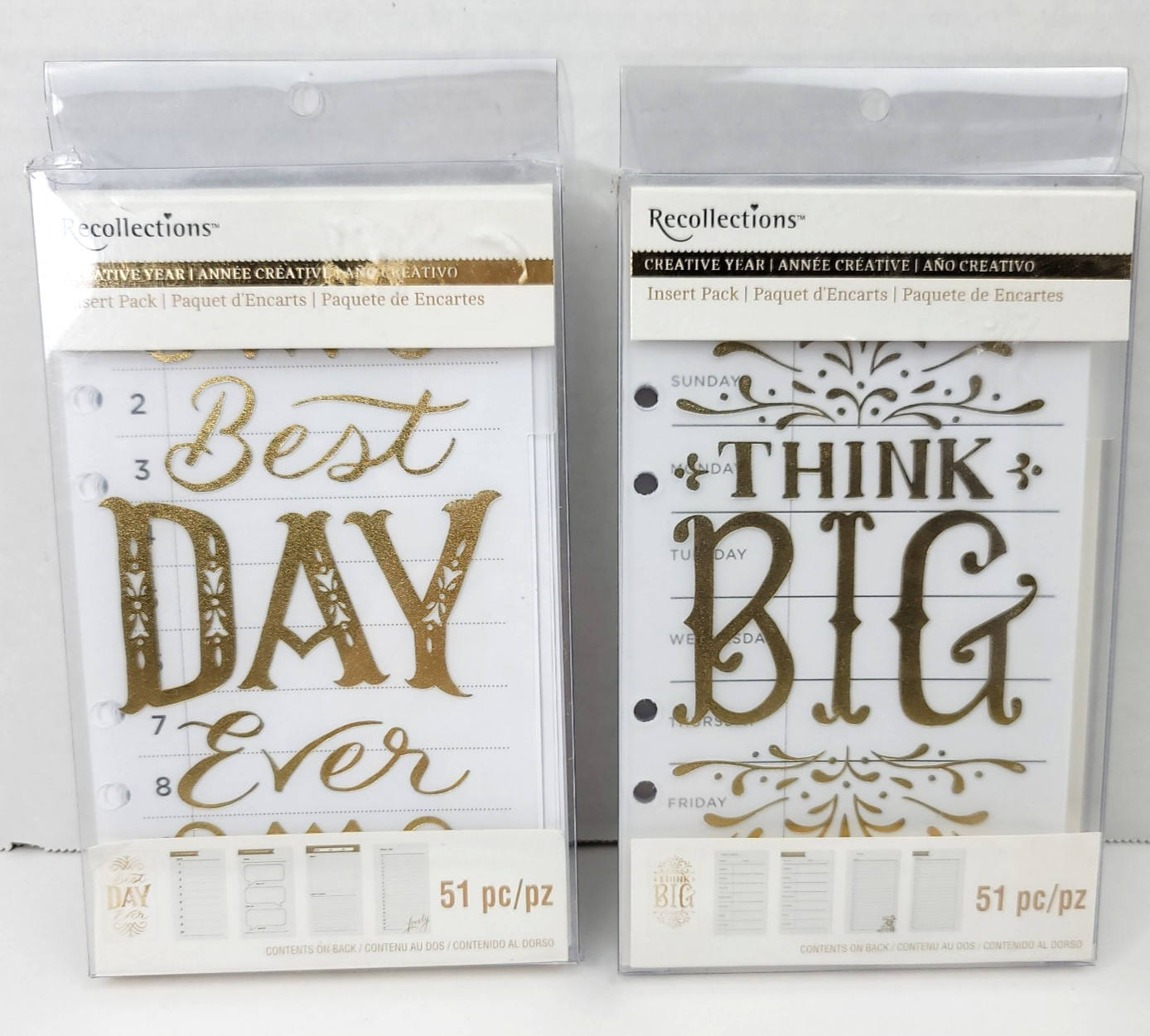 2 Recollections Creative Year Planner Refill Packs Best Day Ever Think Big 102Pc