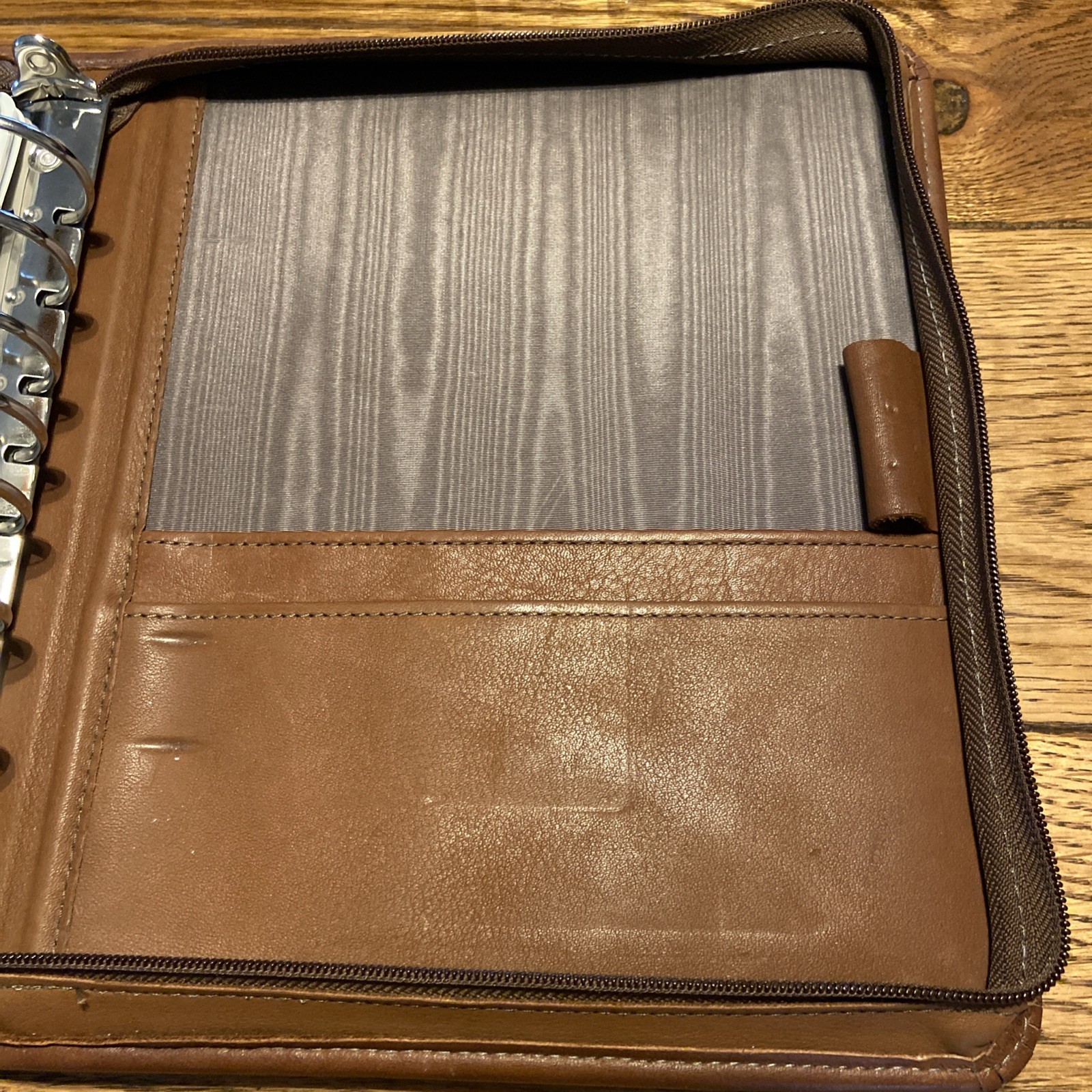 VTG Brown Leather Planner Binder 7-Ring -1.5″ DeVinci Hand Crafted