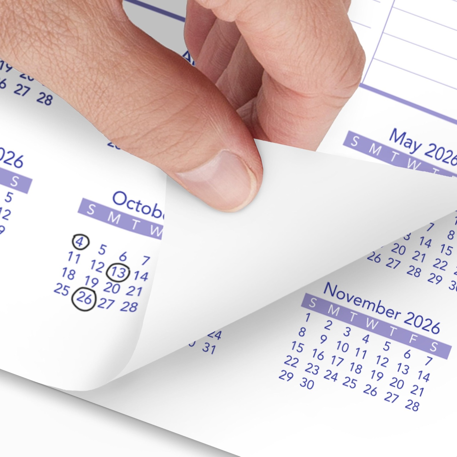 AT-A-GLANCE 2026 Wall Calendar, 8″ x 11″, Small, Ruled 8″W x 11″H, White