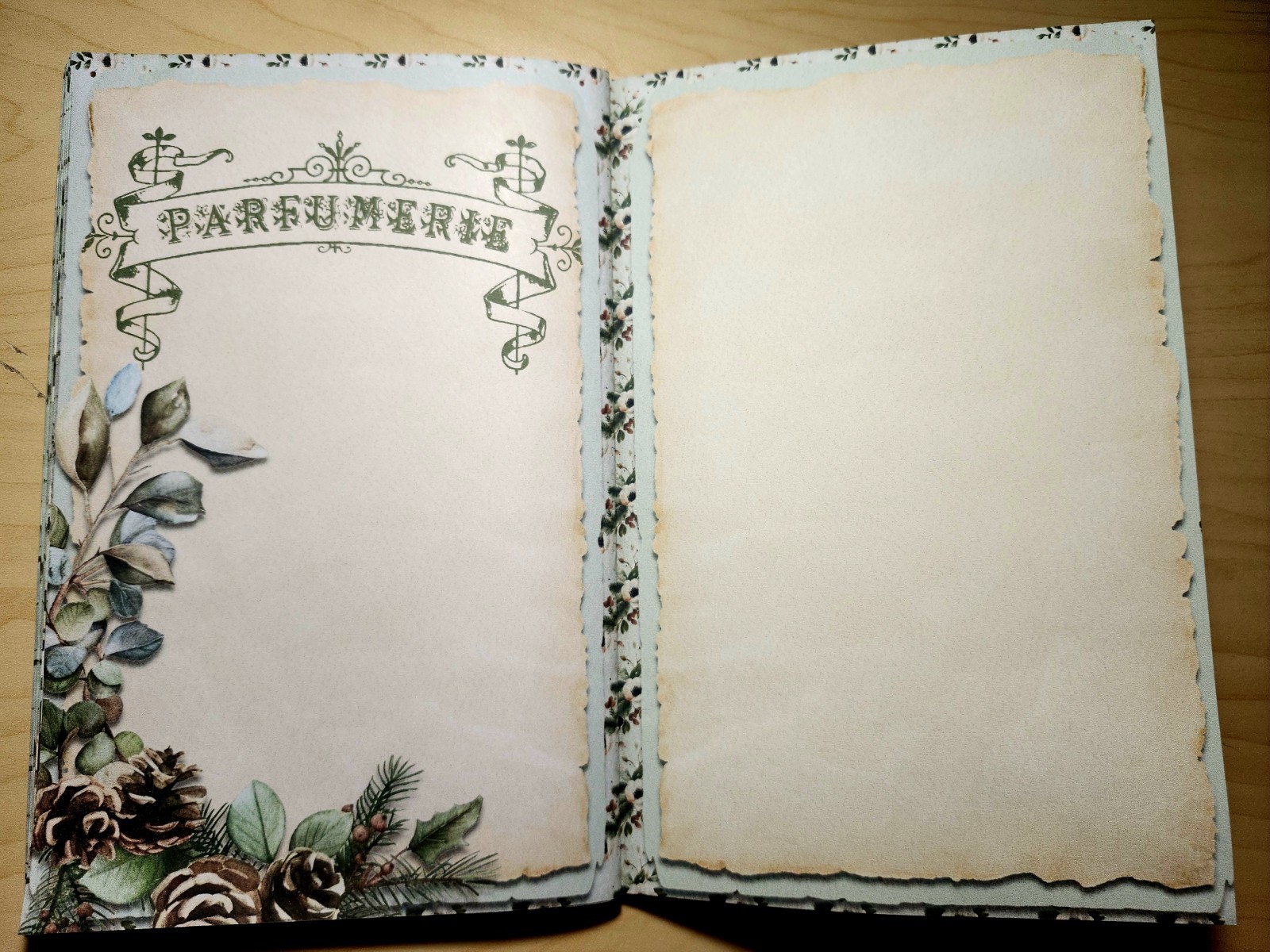 Junk Journal Blank Booklet “WINTER WONDER” Handmade Wildlife Lg 8.5″x5.5″ 40pgs