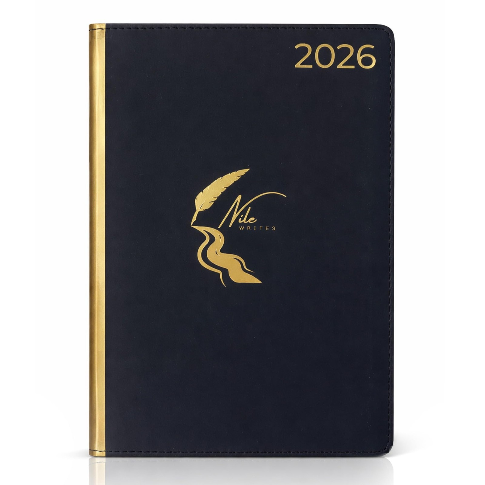 NILE WRITES 2026 Diary : A5 PU Leather 2026 Planner & Journal with A5, Black