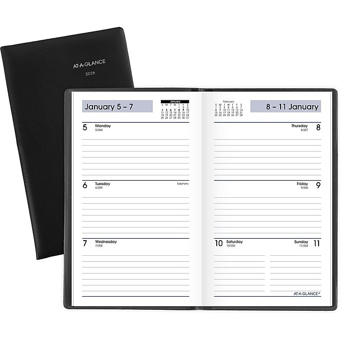2026 At-A-Glance DayMinder My Month Planner Black (3.5″ x 6″) SK48-00