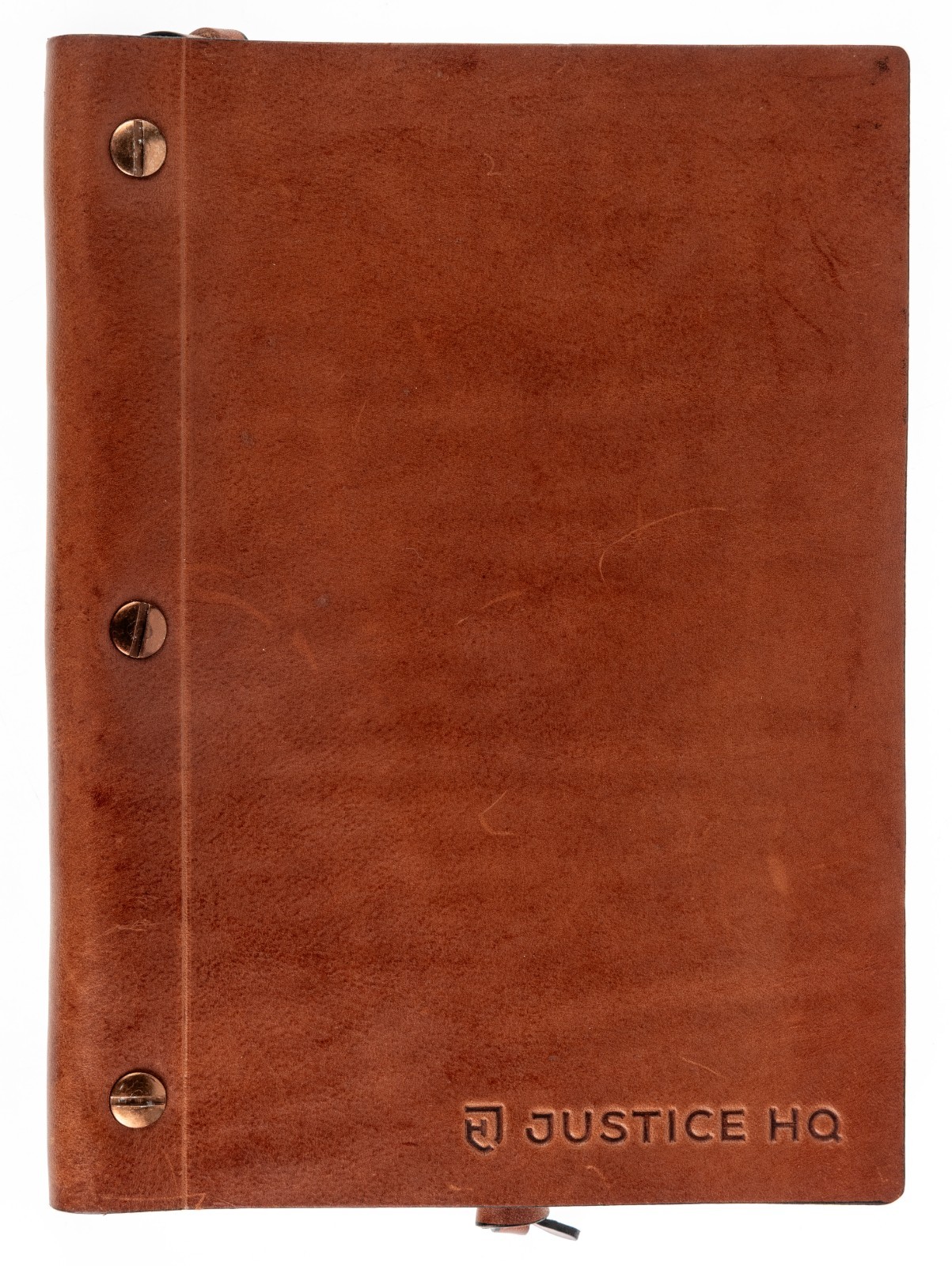 Borlino Italy Customized/Branded Journal for Justice HQ Leather 8.5x6in USED