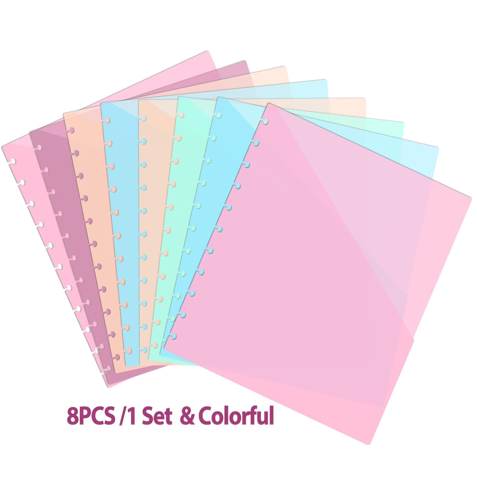 8 PCS Discbound Dividers Letter Size Disc Planner 2 Pocket Fit Letter Size 8….