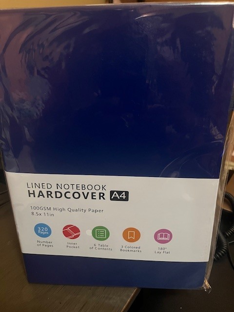 Hardcover Lined Notebook Journal 320 Pg Faux Leather Thick College Ruled (Blue)