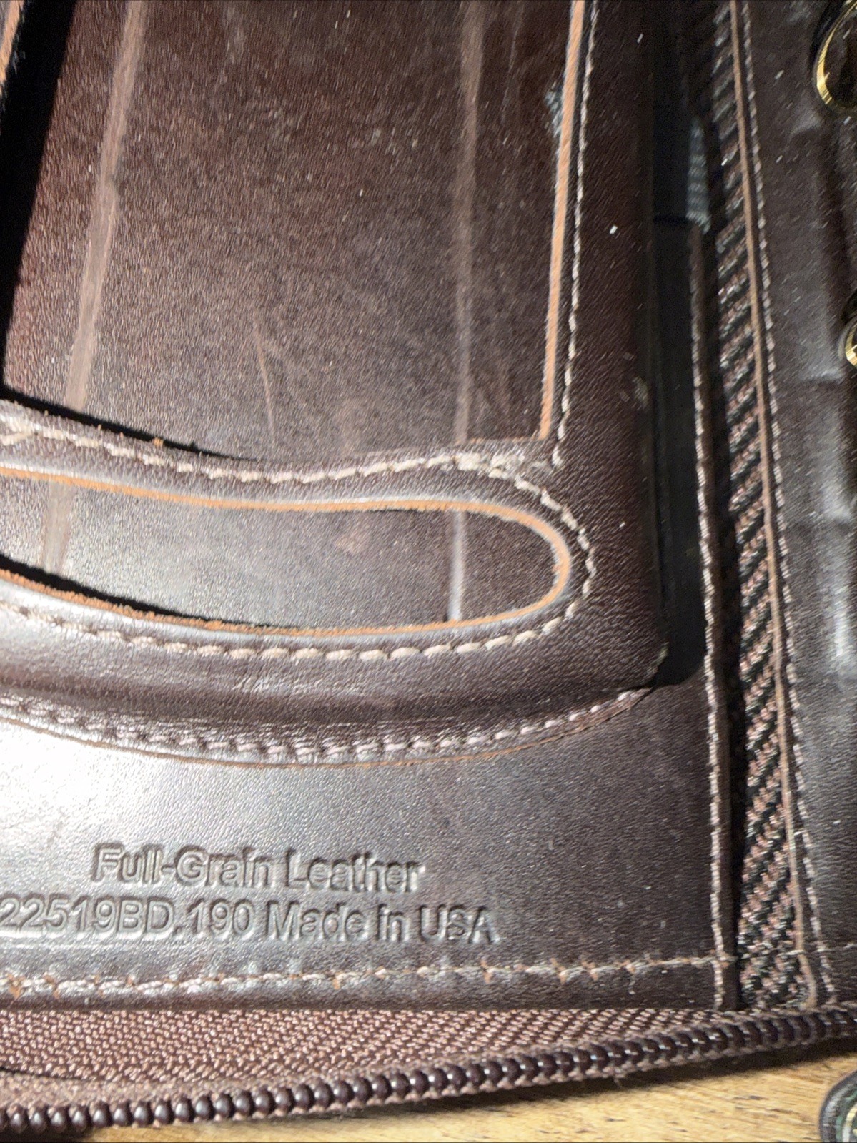 Franklin Covey Leather 6 Ring Organizer Full Grain Brown Zip Around 1996