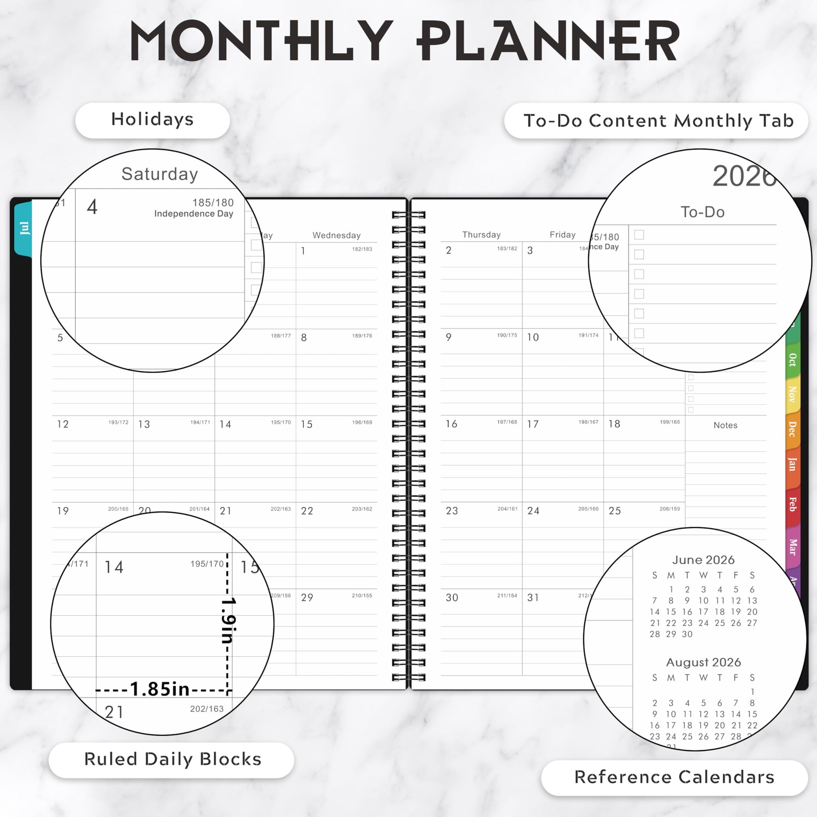 Planner 2026-2027, Academic Planner2026-2027 – 2026-2027 8.9″ x 11.2″, Black