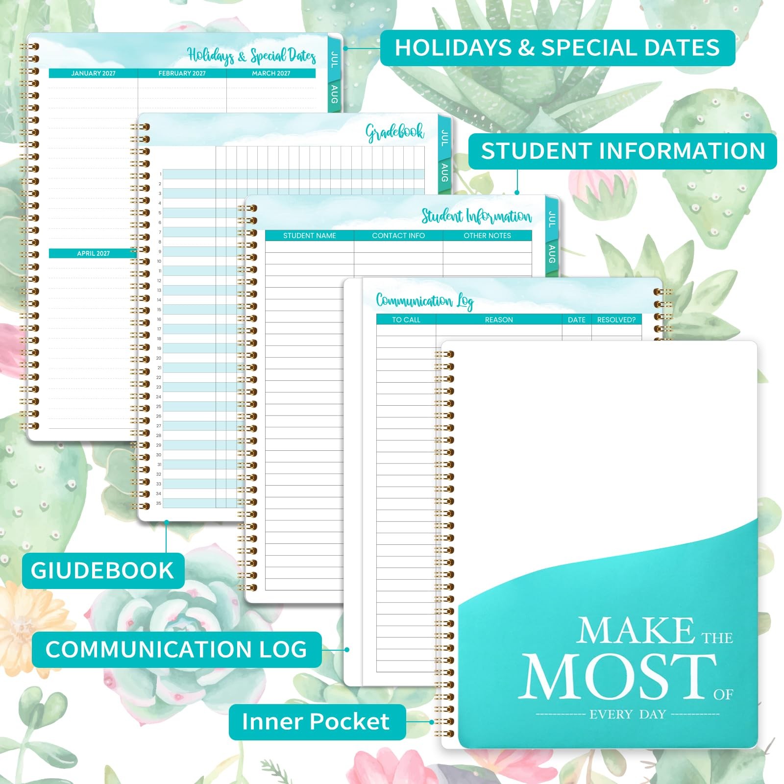 Teacher Planner 2025-2026 Lesson Planner Jul. 2025 – Jun. 2026, 8.5” x 11”