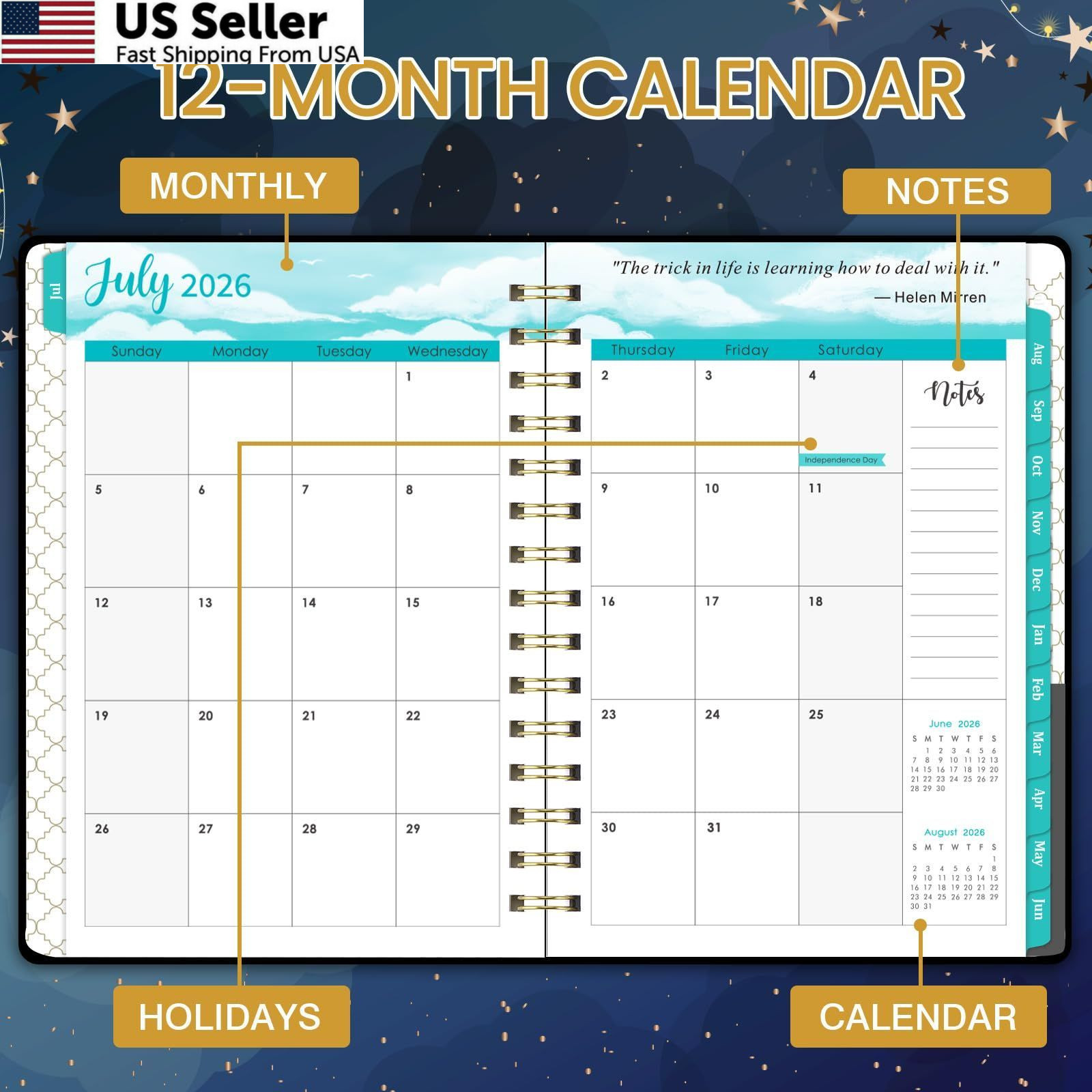 Planner 2026-2027 – Academic 2026-2027, 26-27 8.4″ x 6.3″, Black