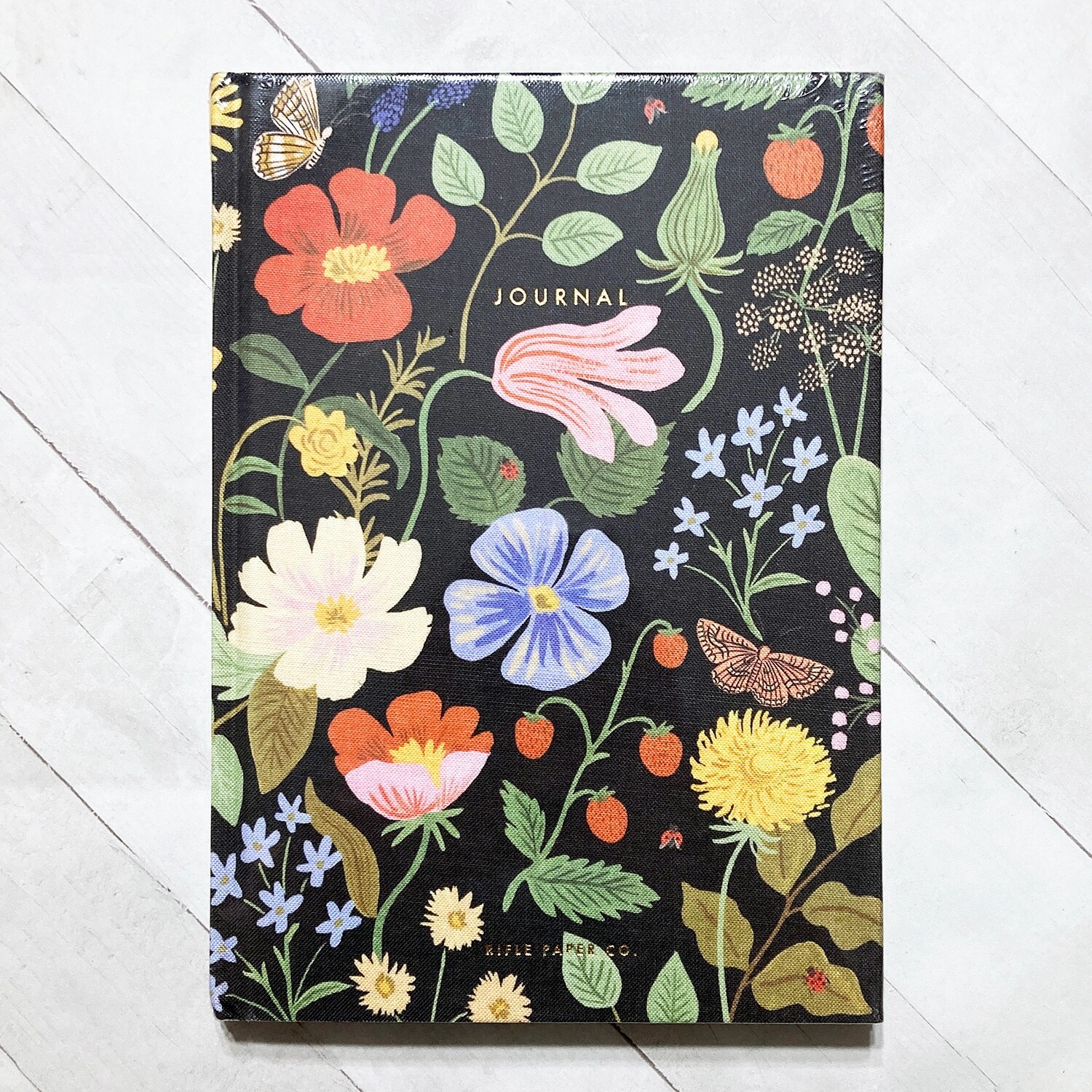 Rifle Paper Co Fabric Journal Strawberry Fields Notebook 8 x 5.75