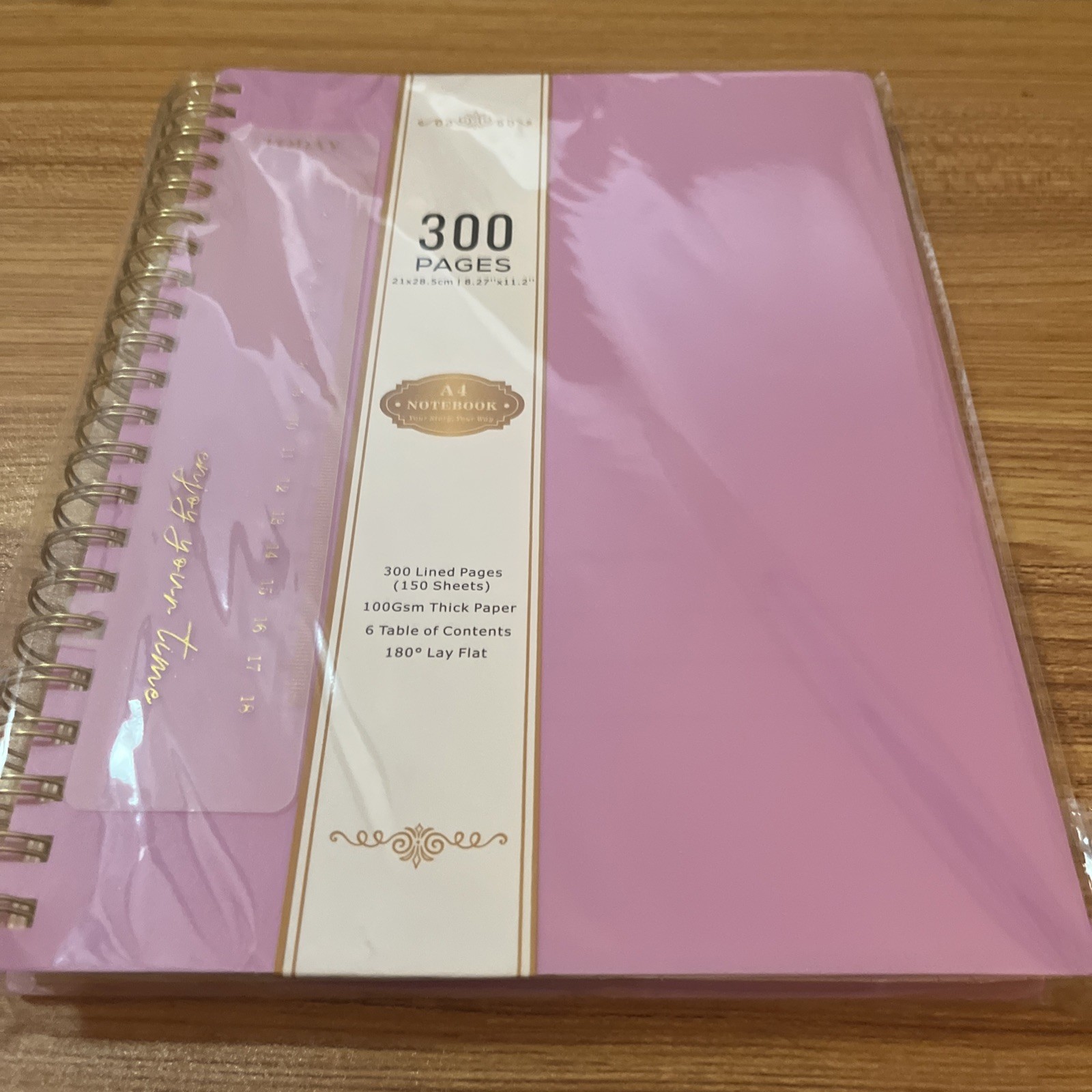 300 Lined Pages(150 Sheets) 100 GSM Thick Paper 6 TOContents PURPLE 180deg Flat