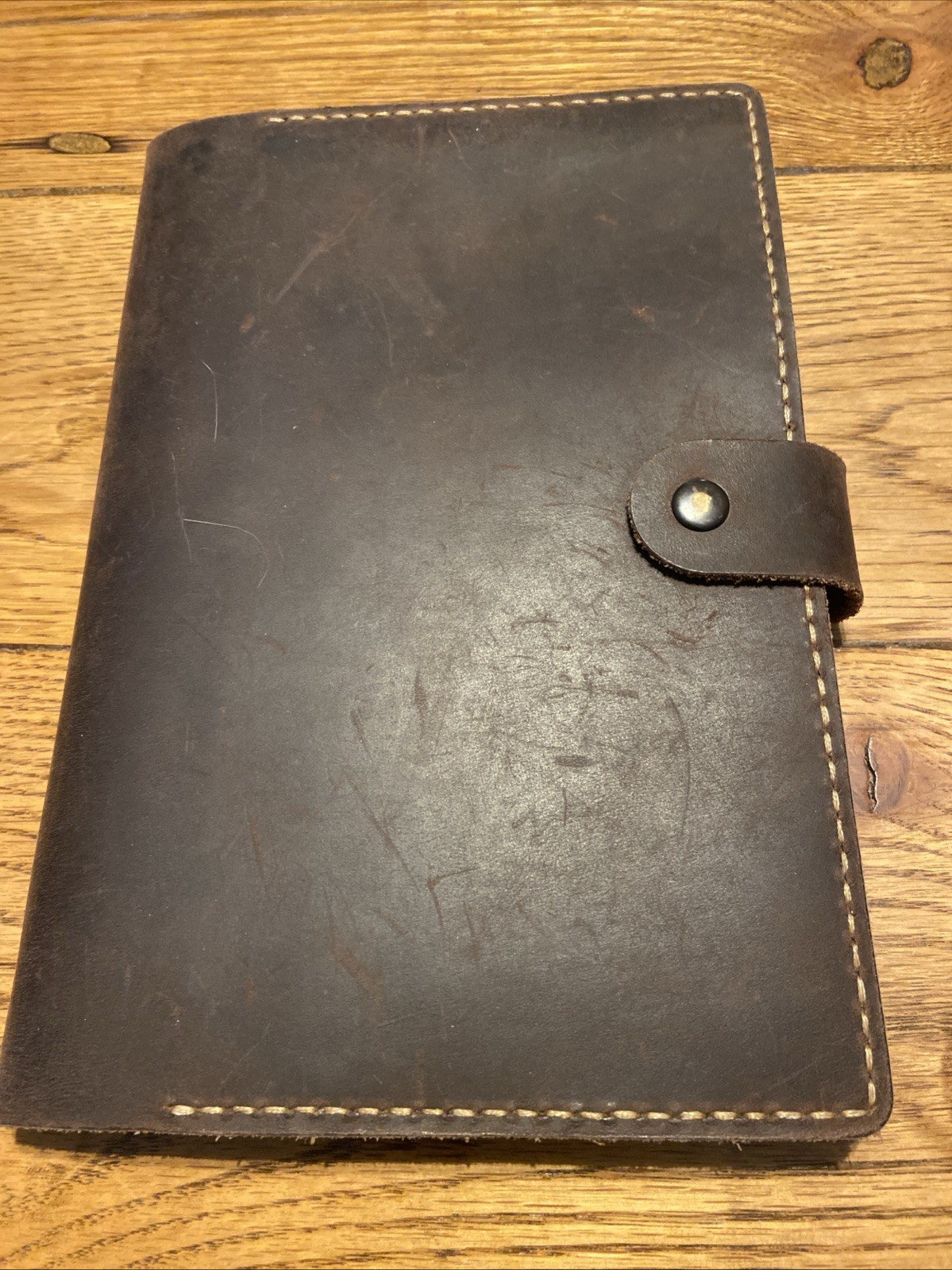 Robrasim Brown Leather Journal Cover Notebook 9 3/4”x6 3/4”Handmade