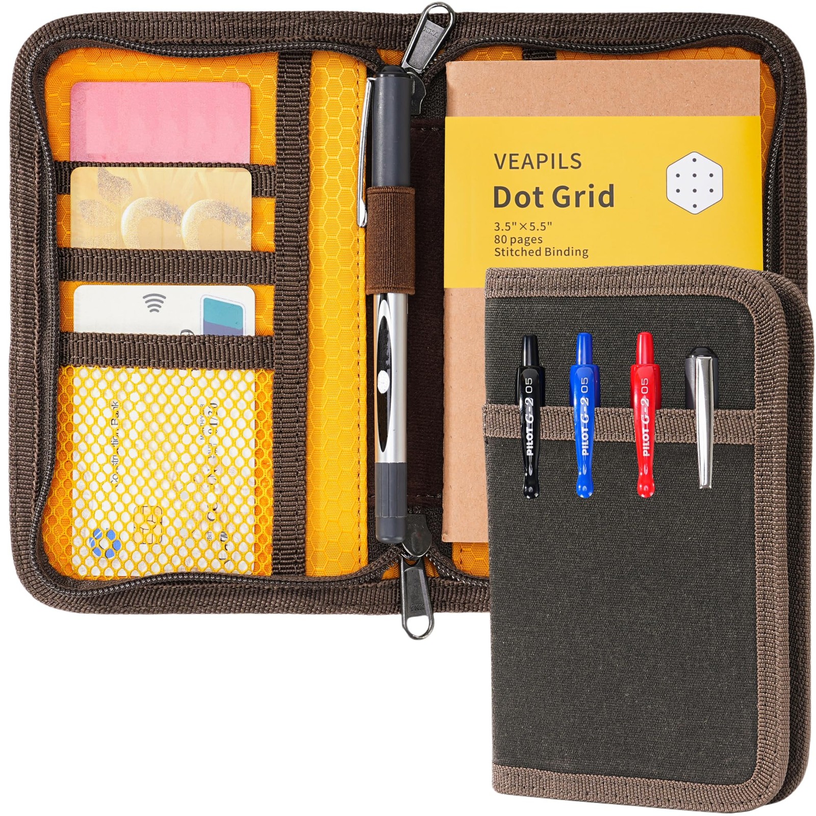 Pocket Journal Cover with Field Book, Waterproof Pocket Notebook Cover with Z…