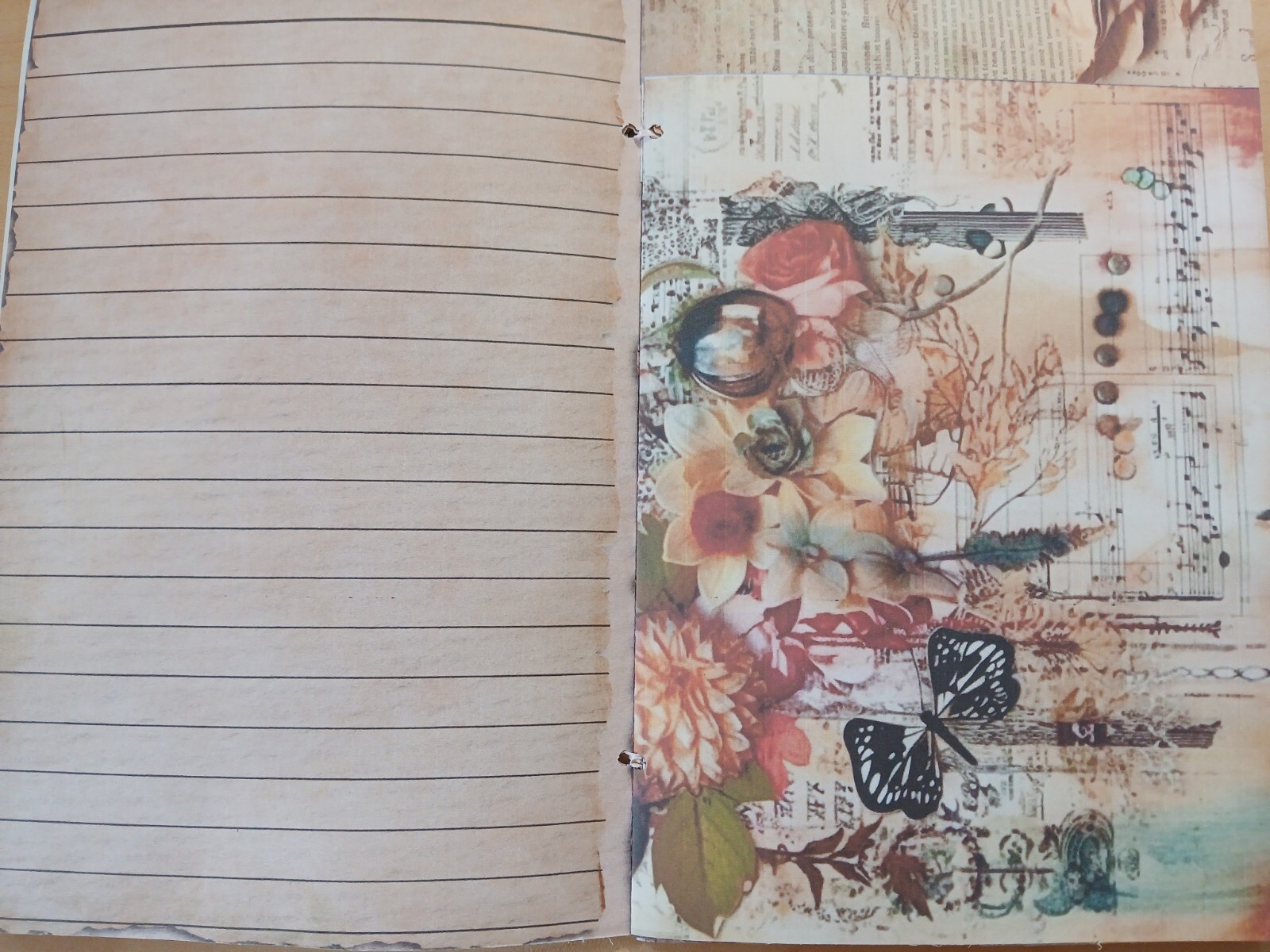 Junk Journal Booklet “3D FLOWERS 2″ Lg 6″x9” 40pg Dimensional Florals In Pink