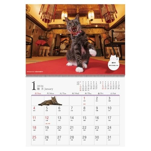 2026 Calendar Good Luck! Cat Calendarfrom JP