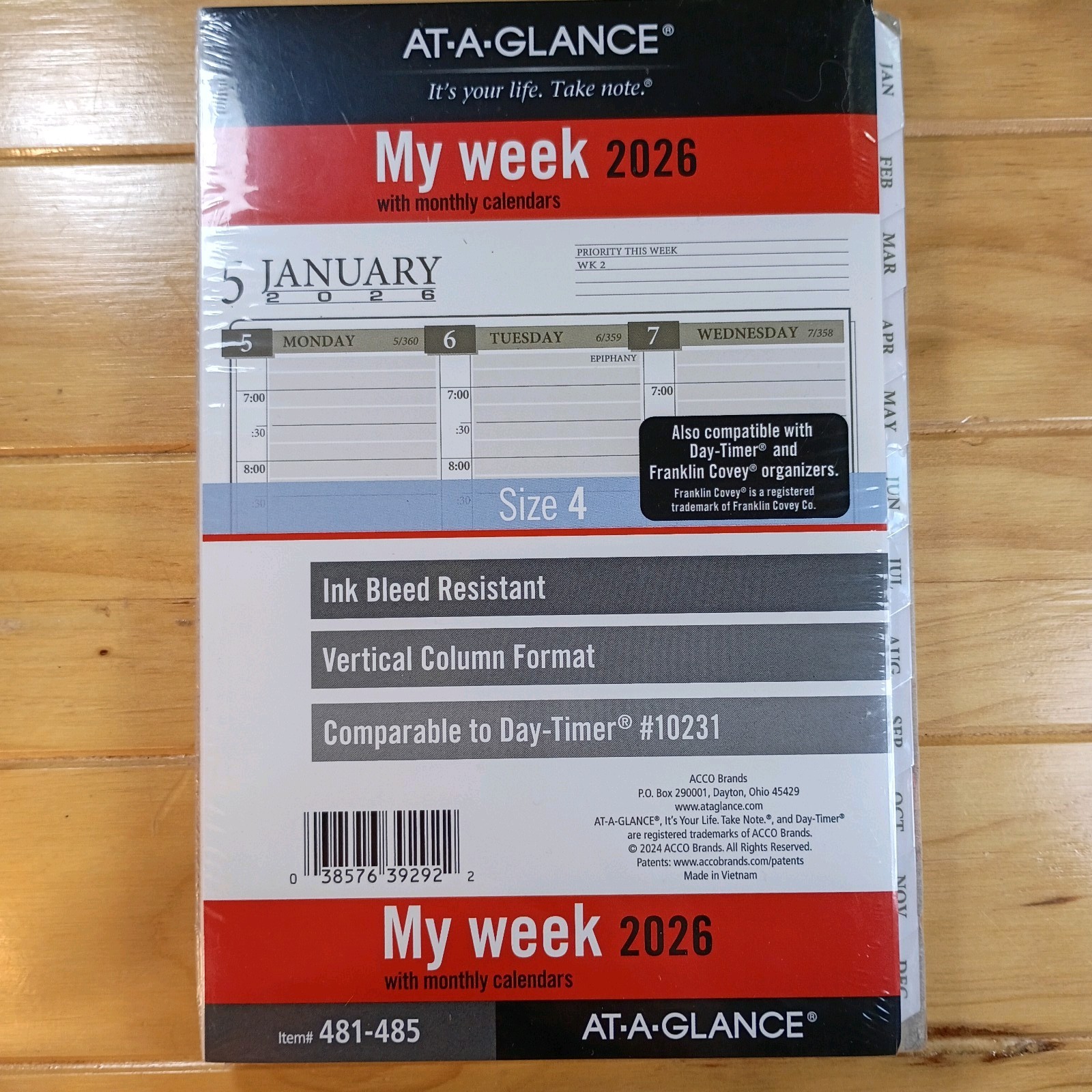AT-A-GLANCE My Week 2026 With Monthly Calendars Size 4 Item #481-485 New