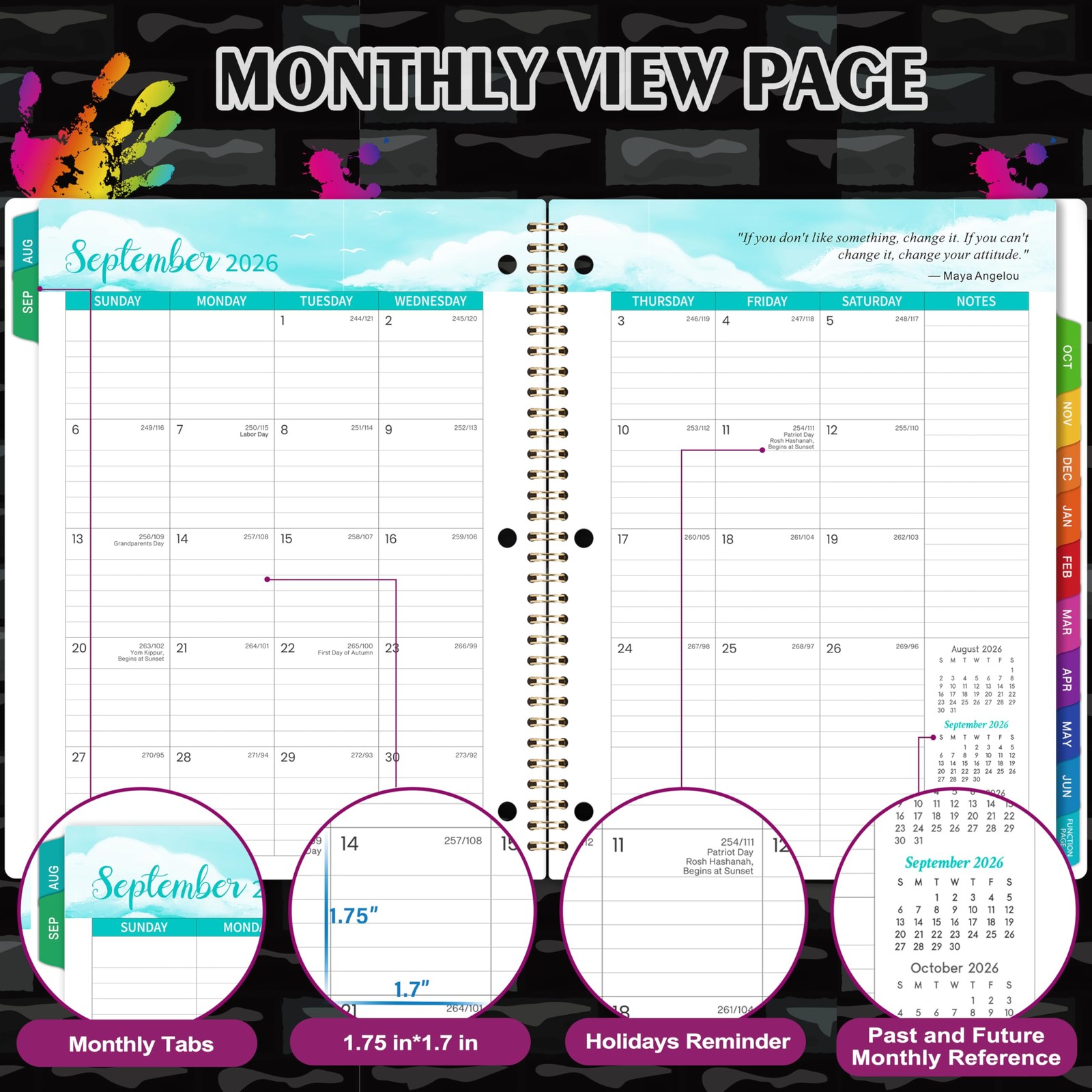 Student Planner 2026-2027 – School 9 x 11 inches, Multicolor