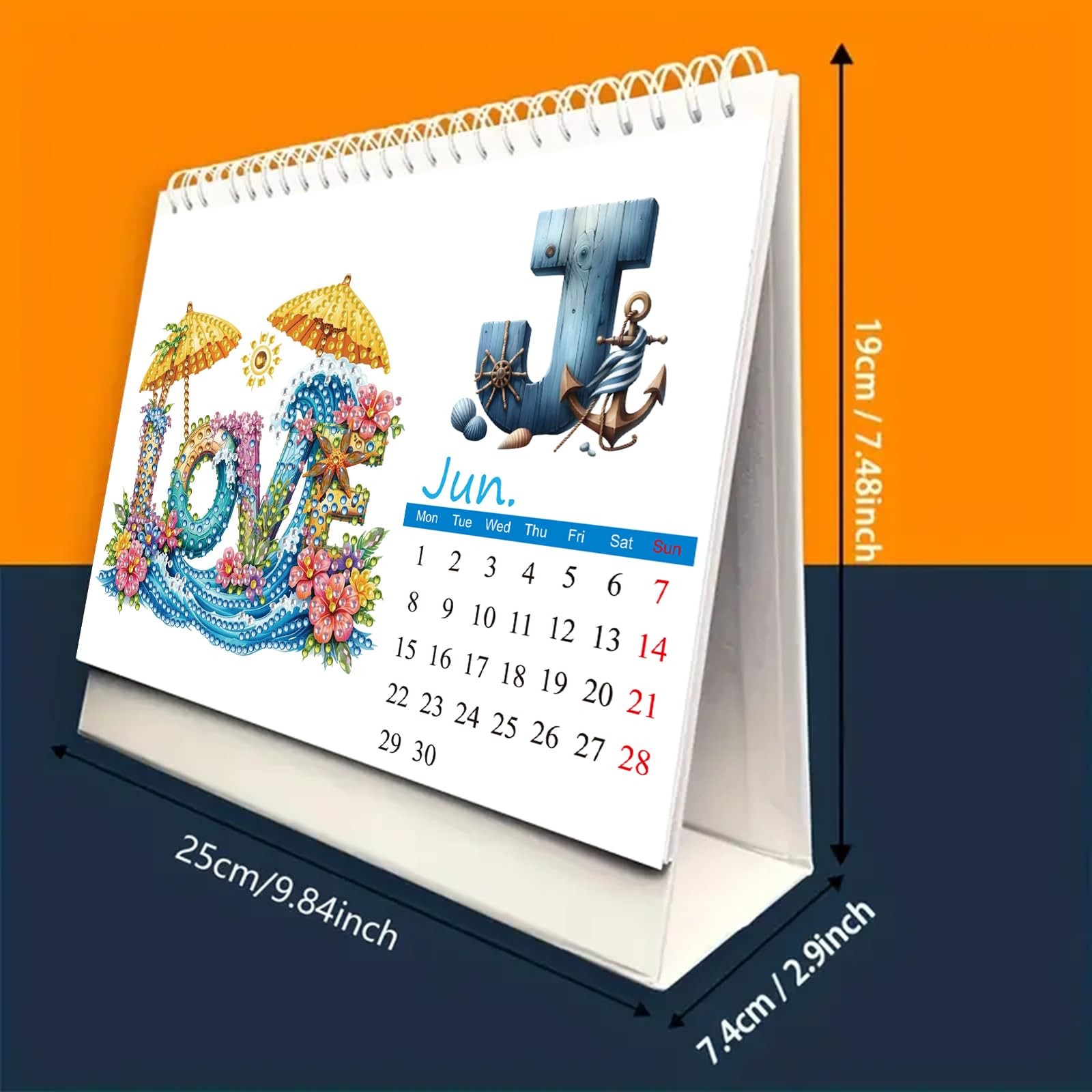 DIYDeligths Diamond Art Painting Desk Calendar 2026 Monthly Flip 2026-B