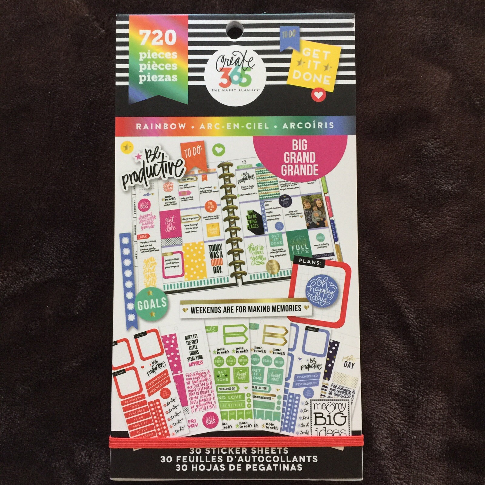 BIG Happy Planner Rainbow Sticker Value Pack 720 pc each Lot of 4 New Red Green