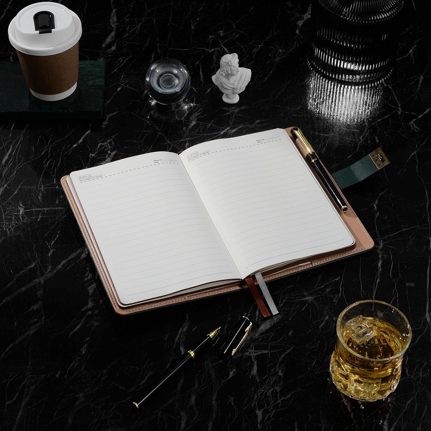 Lock Journal with Pen, A5 240 Pages Diary with Lock, Brown Edge, Refillable, …