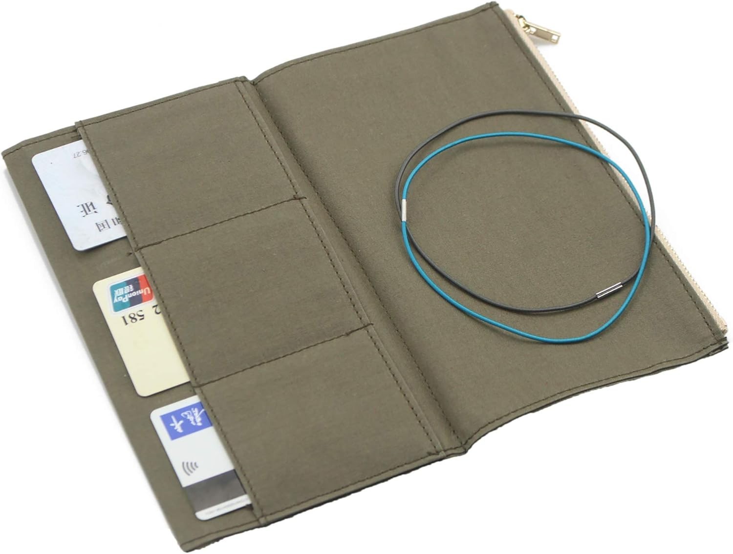 Standard Travelers Notebook Wallet Insert Pocket with 2 Elastic Bands,1 Canva…