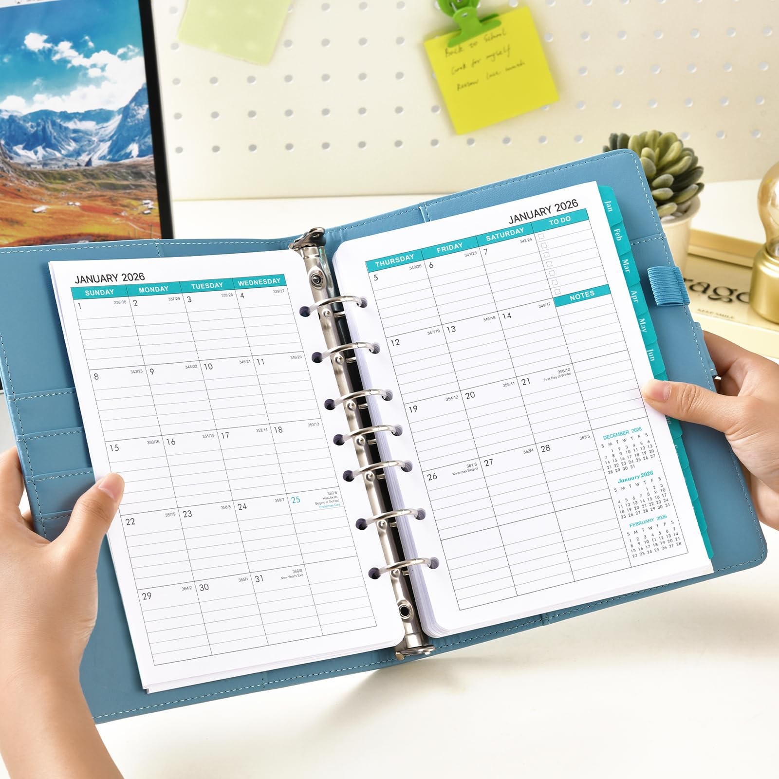 2026-2027 Monthly Planner Refill – Inserts 5-1/2″ x 8-1/2″, black