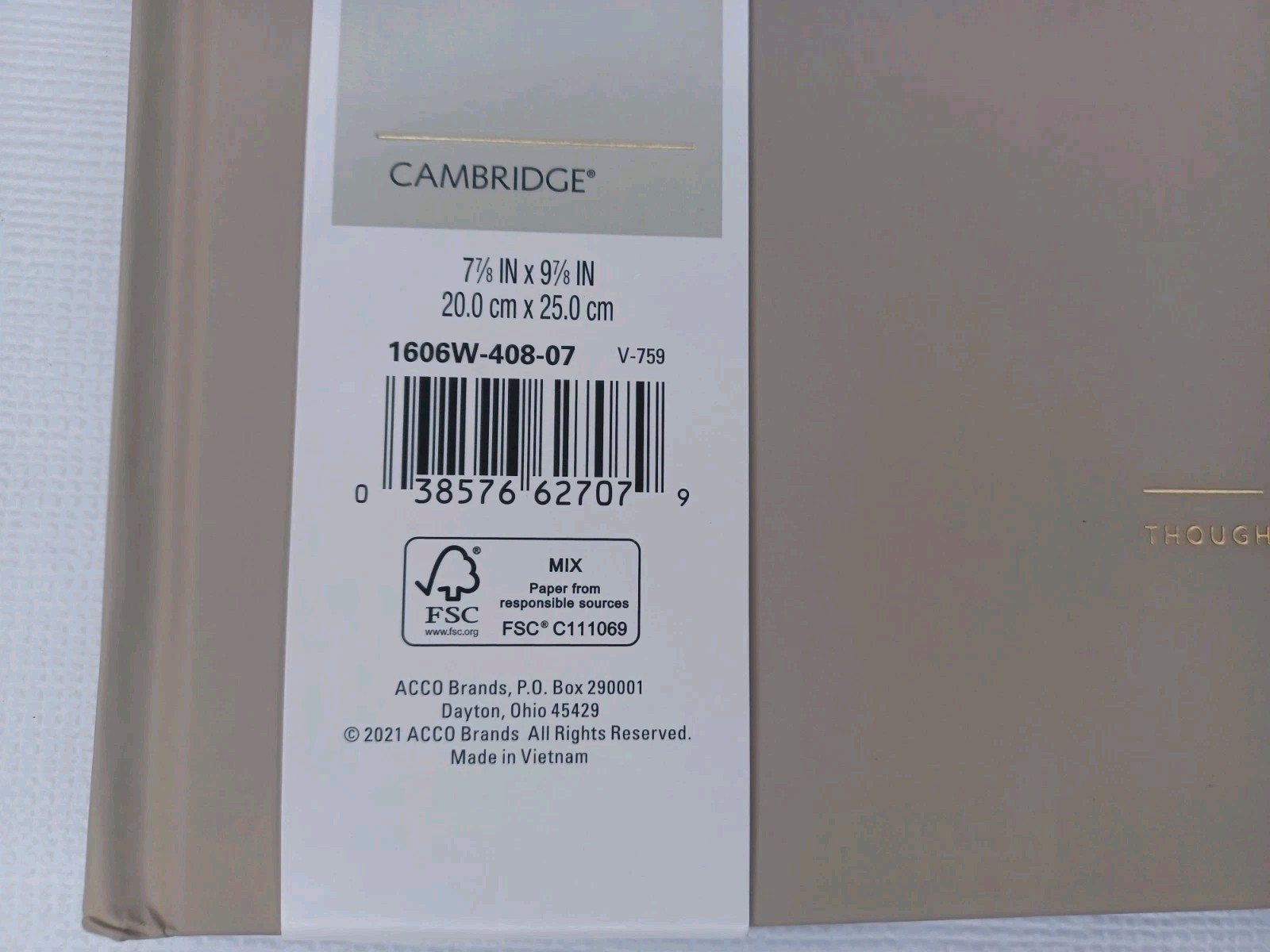 Cambridge Work Style Lined Notebook Hardcover Book 96 Sheets Circle Date Notes