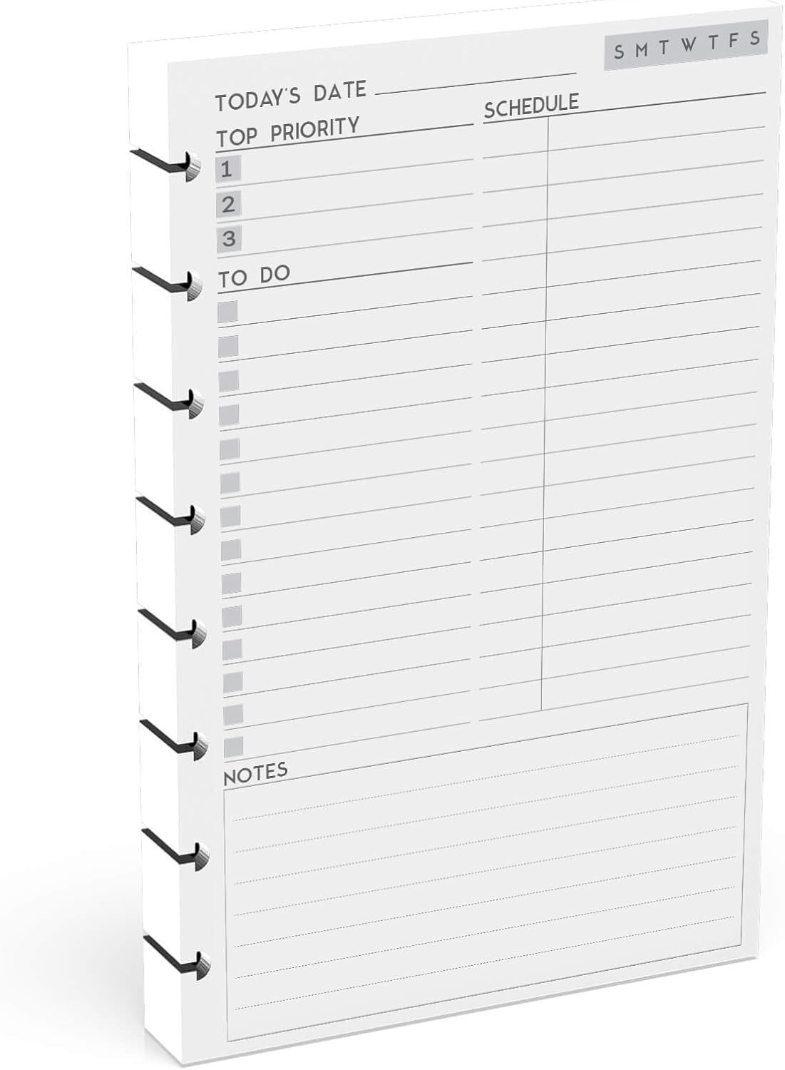 Discbound Undated Daily Plan Paper Refill, 120 GSM, 100 Sheets (200 Pages/Days),