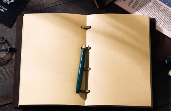 loose leaf Writing note Notebook sketchbook binder Notepad leather blue Q349