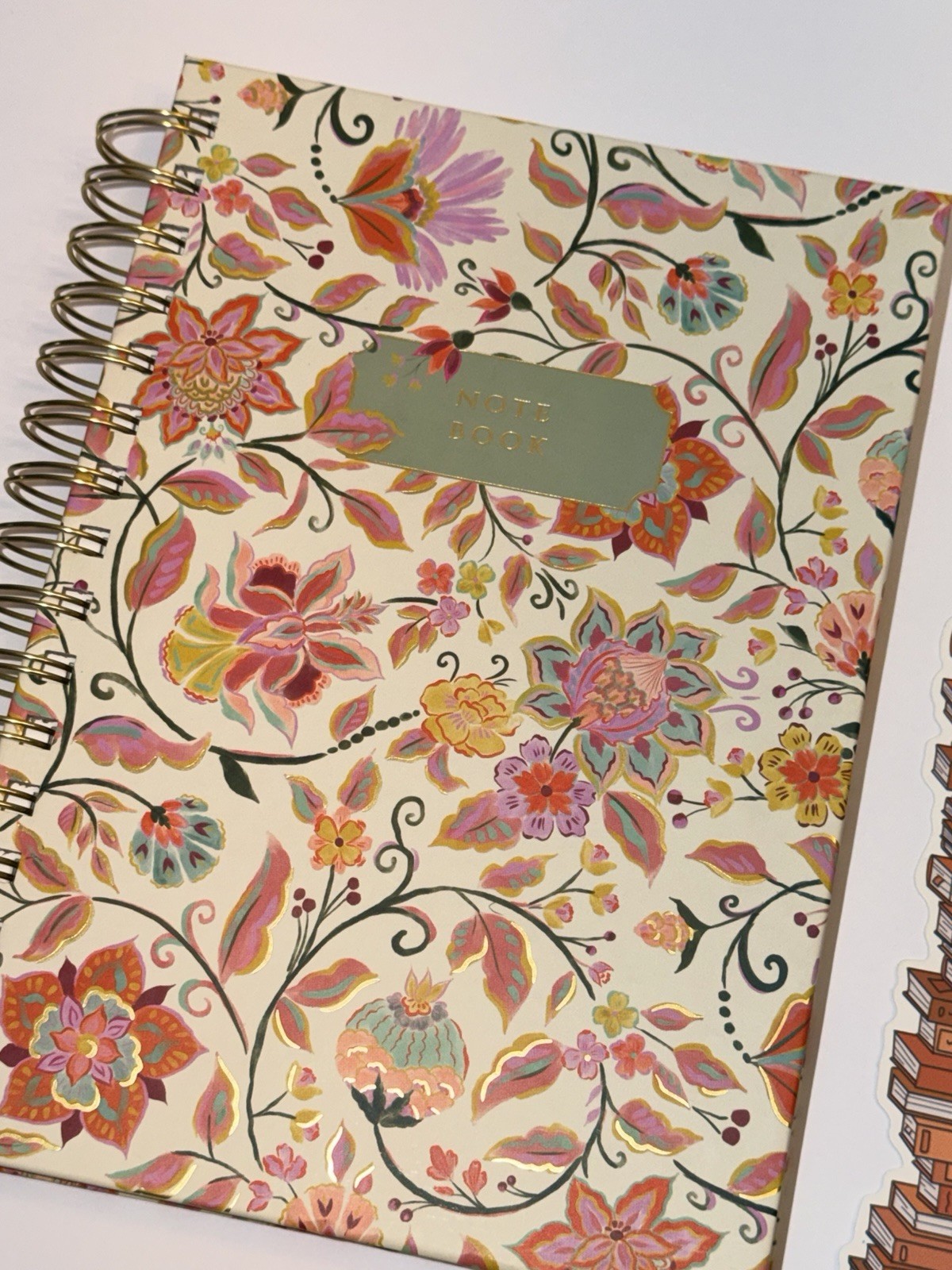 Floral Multi Colored Journal with various Orange Stationary 18 pc Lot