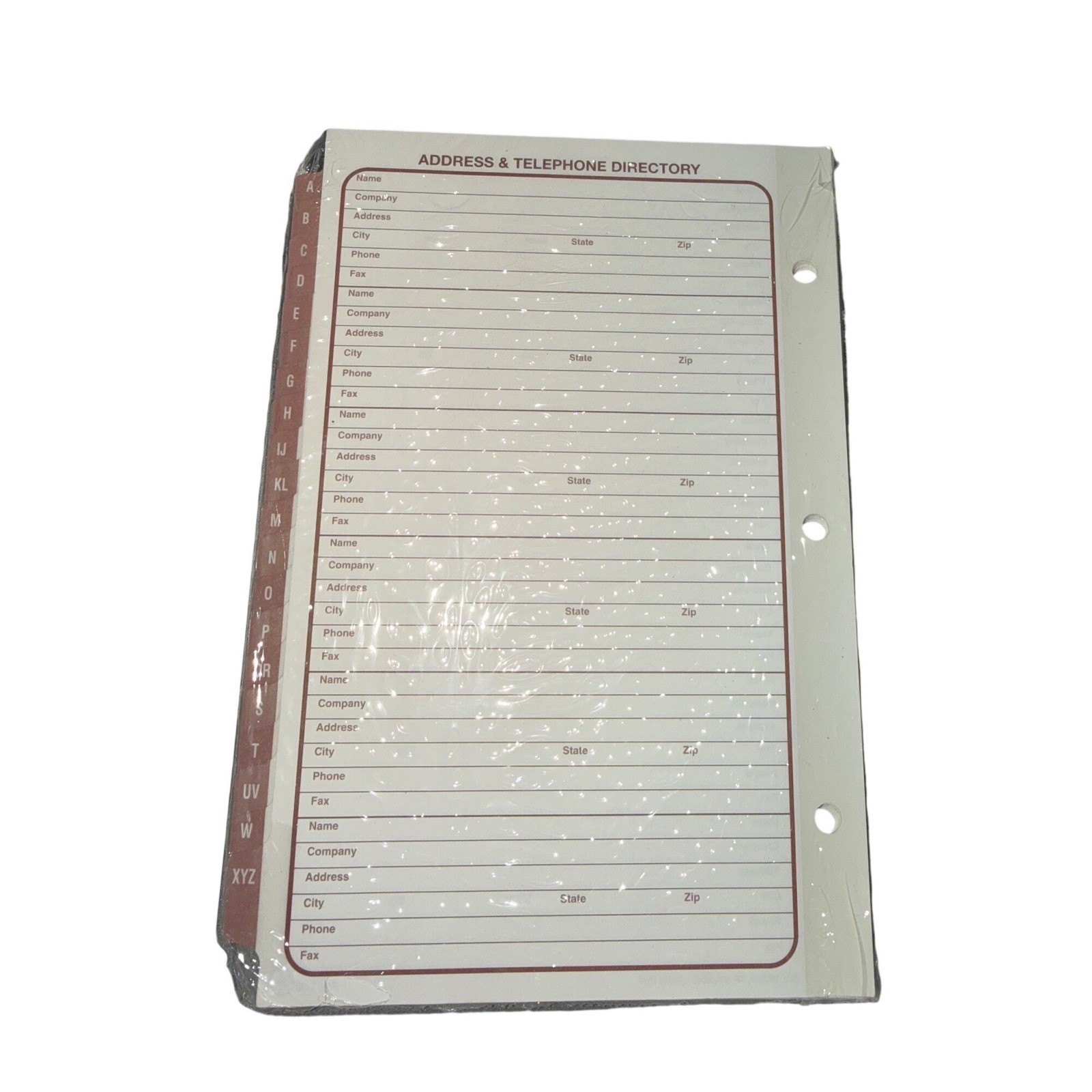 Vtg Address Telephone Directory Refill A-Z Tabbed 3-Hole B07 7510-01-280-2518