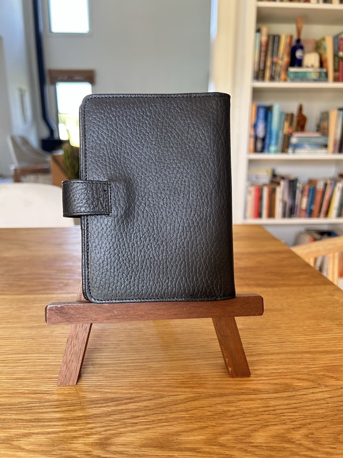 Vintage Black Leather Pocket Size 6-Ring Planner Agenda Made In England