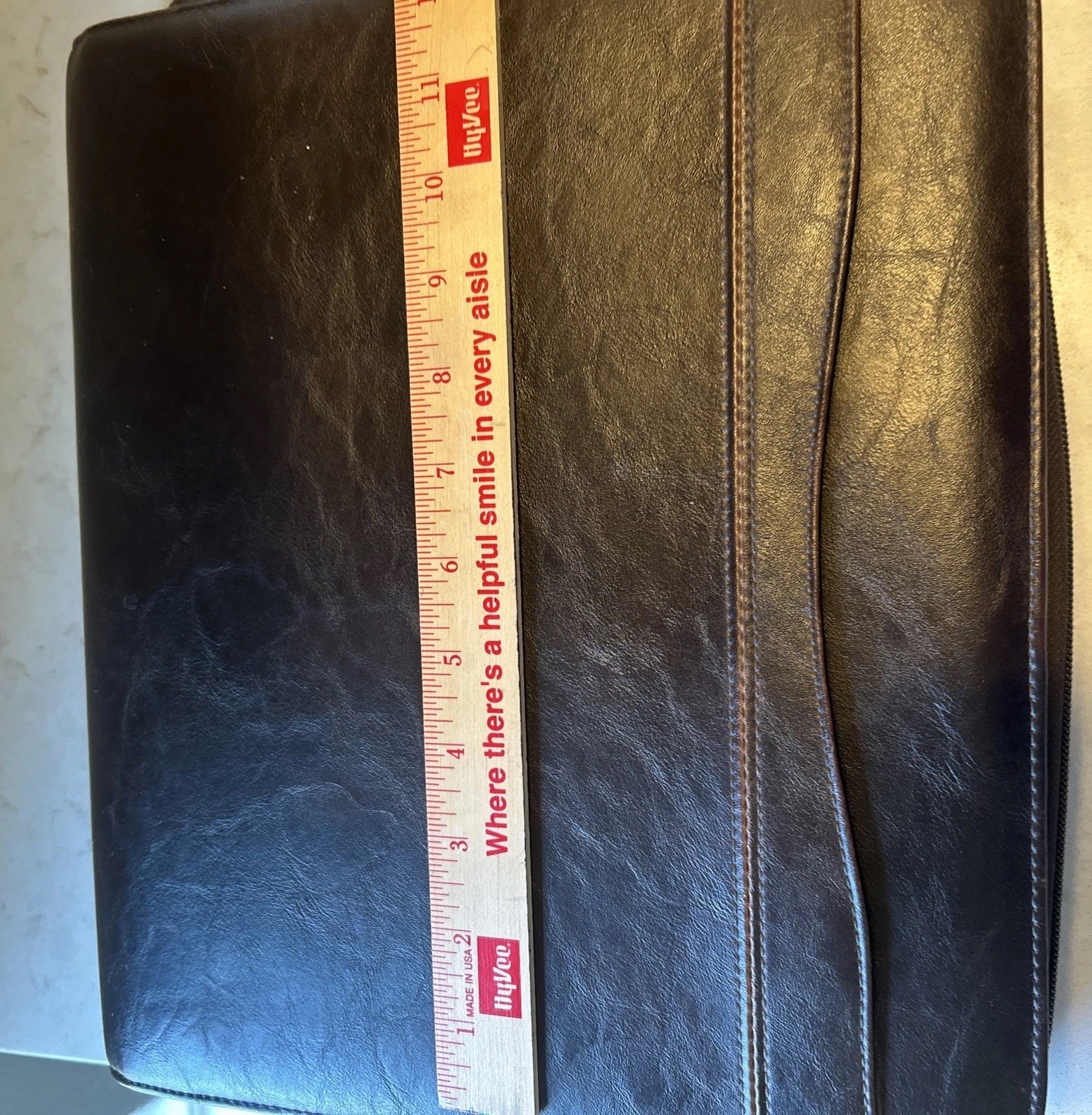 Day-Timer Leather Zippered Planner Cover, Brown, Folio 8 1/2 x 11