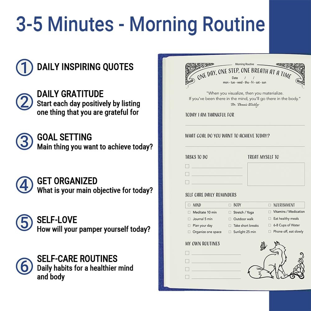Gratitude Journal for Women with Guided Daily Prompts, Goal Setting A5, BLUE