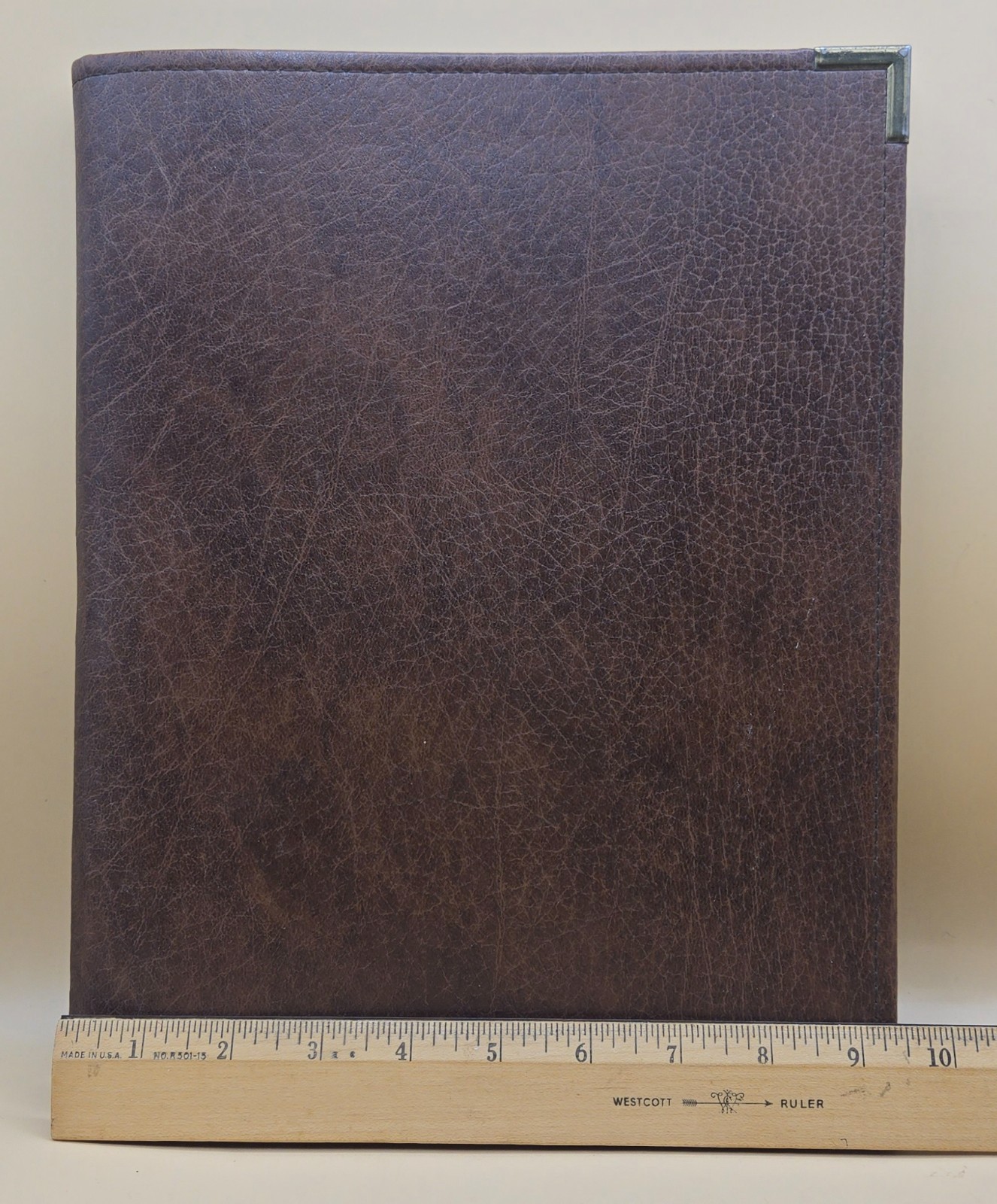 VINTAGE Executive ScanCard Systems Organizer Brown Leather Binder 12.25″x9.25″